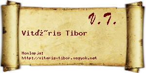 Vitáris Tibor névjegykártya