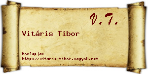 Vitáris Tibor névjegykártya
